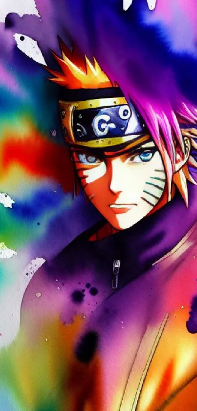 Vibrant anime ninja art with dynamic colors and creative design.