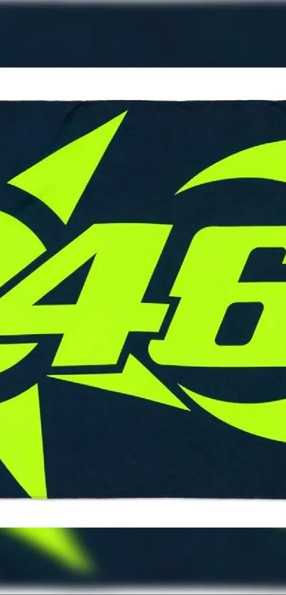 Bold neon green number 46 on dark background wallpaper.