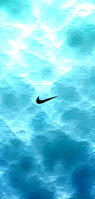 Aqua blue ocean texture with Nike logo.