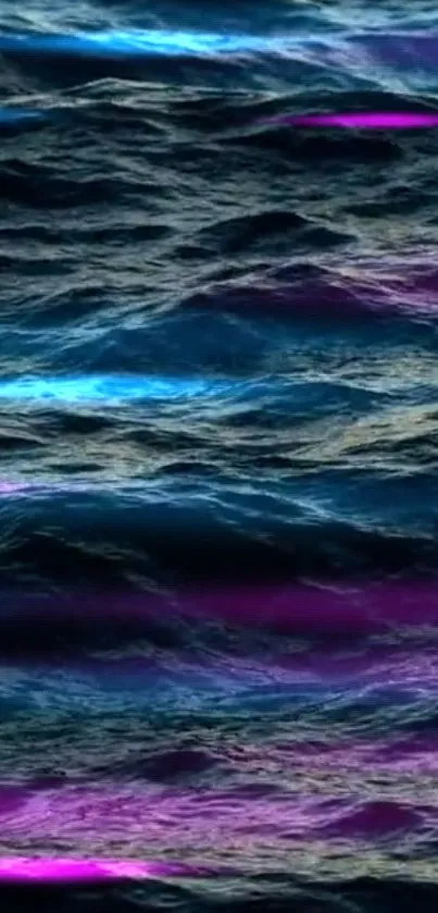 Vibrant blue and purple ocean wave mobile wallpaper.