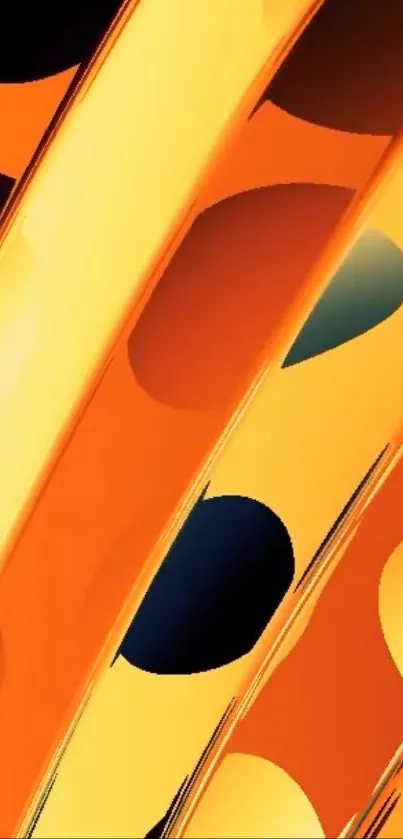 Orange abstract wallpaper with curved patterns.