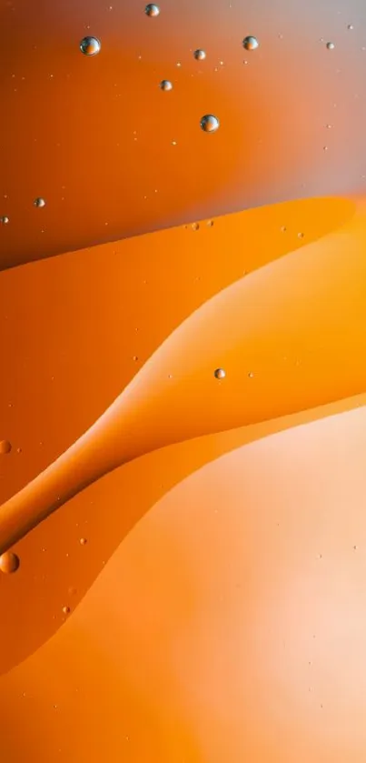 Vibrant orange abstract wallpaper with fluid curves and smooth gradients.