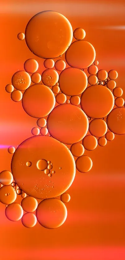 Orange bubble abstract art mobile wallpaper with vibrant design.