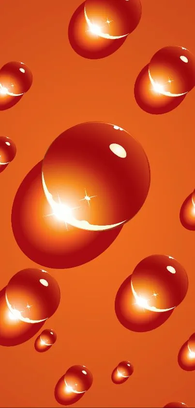 Orange bubble pattern wallpaper with vibrant design.