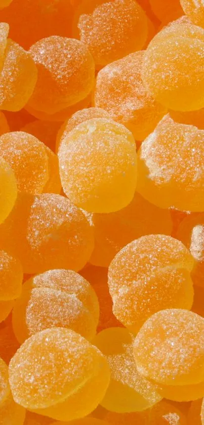 Vibrant mobile wallpaper with orange candy design.