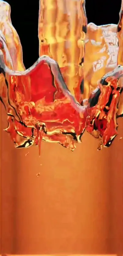 Vibrant splash of orange liquid creating a dynamic wallpaper.