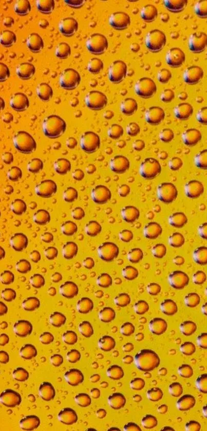 Vibrant orange wallpaper with raindrop texture, perfect for mobile screens.