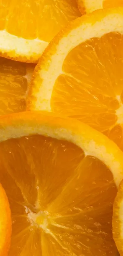 Vibrant orange slices layered closely, creating a citrus-themed wallpaper.