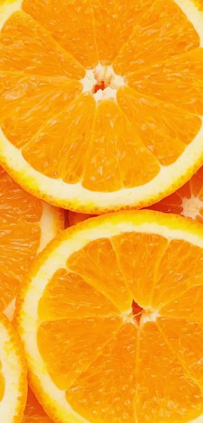 Bright orange slices on a mobile wallpaper.