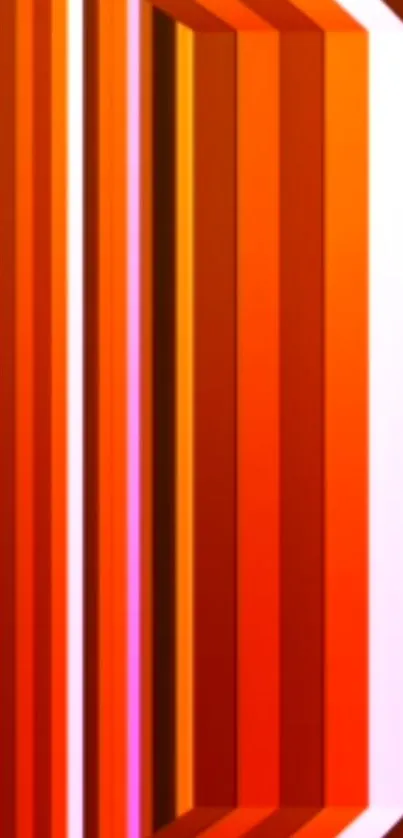 Vibrant wallpaper with orange vertical stripes.