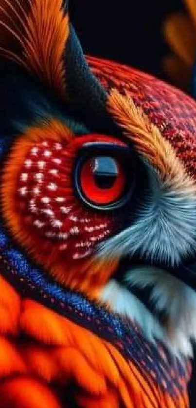 Vivid and colorful owl wallpaper art.