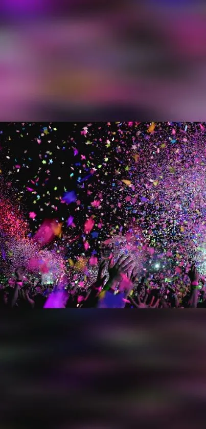 Dynamic confetti explosion in vibrant colors.