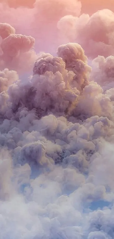 Serene pastel clouds with vibrant hues.