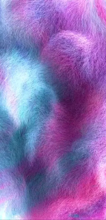 Vibrant pastel fur texture wallpaper in purple and blue tones.