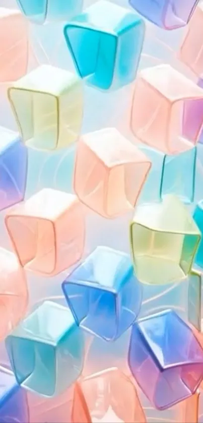 Vibrant pastel cubes in geometric arrangement