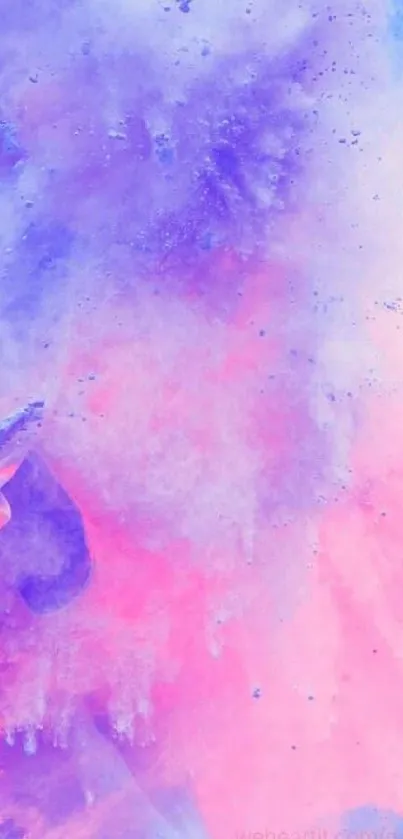 Vibrant pastel smoke art wallpaper in purple, pink, and blue hues.