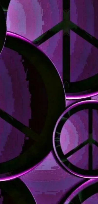 Purple peace symbol wallpaper with a vibrant artistic design.