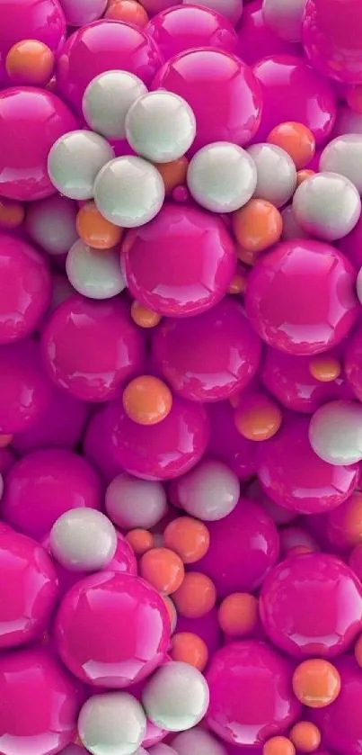 Vibrant pink 3D bubble wallpaper background.