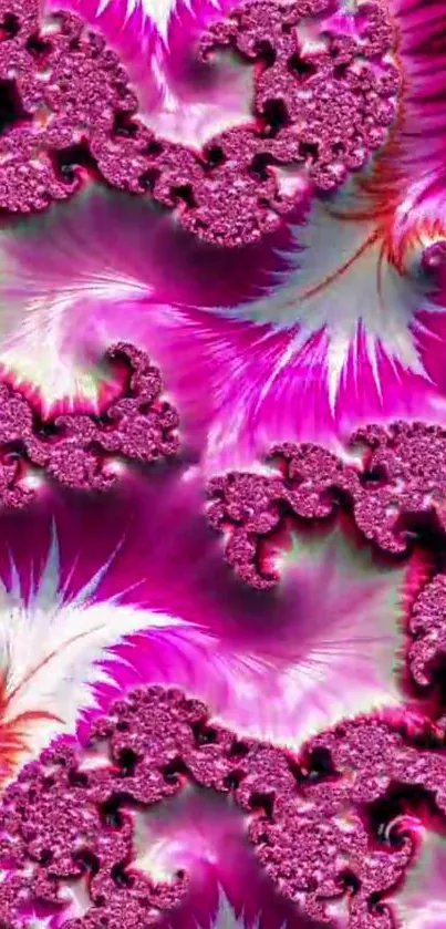 Intricate pink fractal pattern wallpaper art.