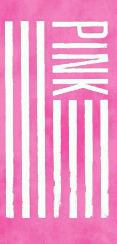 Pink abstract wallpaper with bold white vertical design.