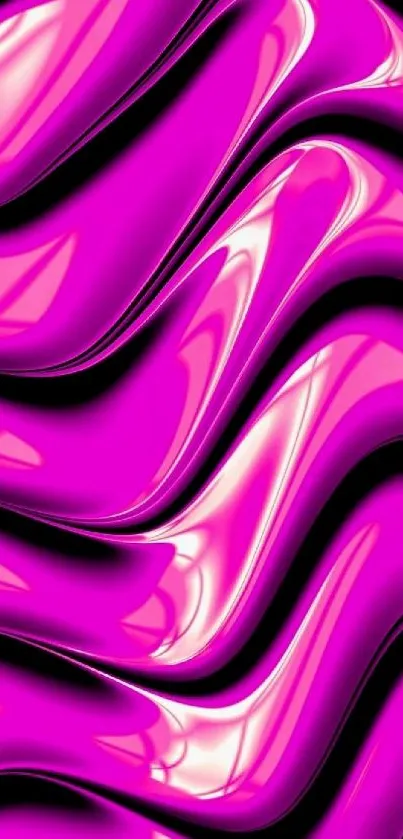 Vibrant pink abstract waves wallpaper with dynamic design.