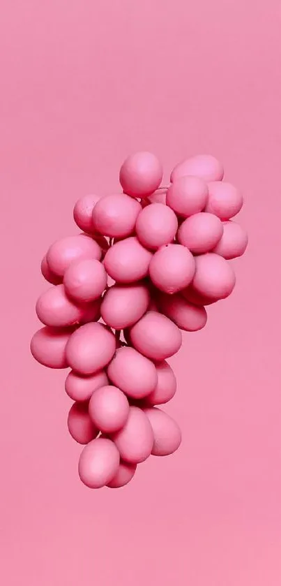 Elegant pink balloons shaped like grapes on a pink background.