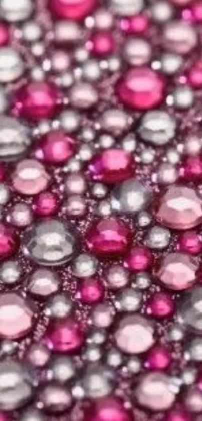 Vibrant pink bubbles mobile wallpaper with shimmering textures.