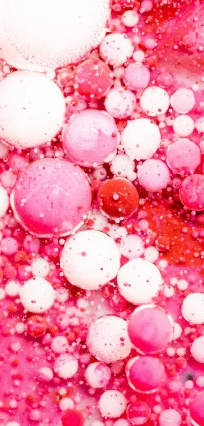 Pink abstract bubble art wallpaper for mobile screens.