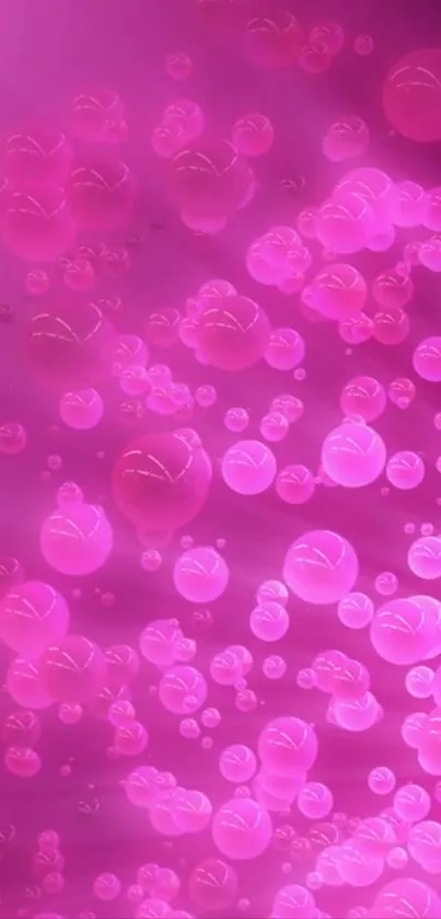 Pink bubbles floating in vibrant wallpaper.