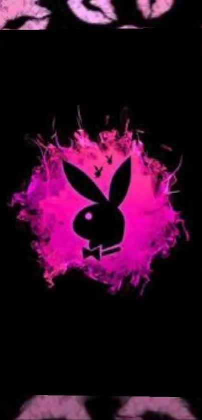 Vibrant pink bunny silhouette in bold design.