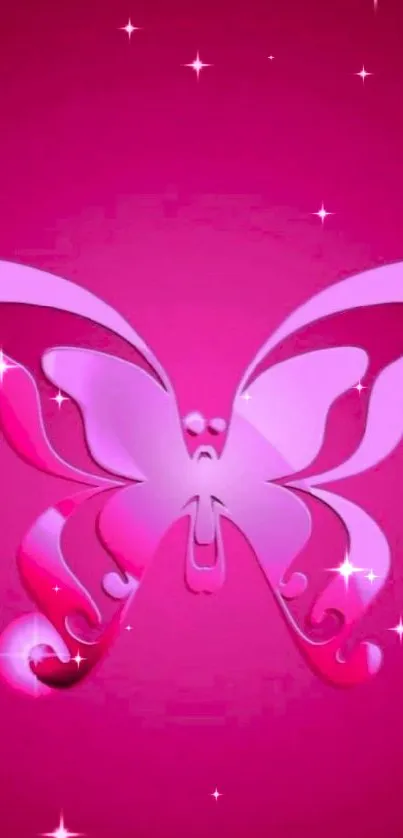 Artistic pink butterfly wallpaper design.