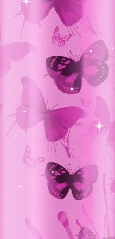 Pink butterfly wallpaper with vibrant hues.