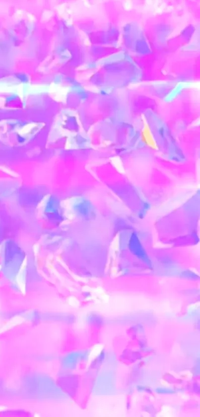 Vibrant pink crystal wallpaper with abstract design.