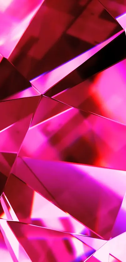 Vibrant pink crystal geometric pattern wallpaper