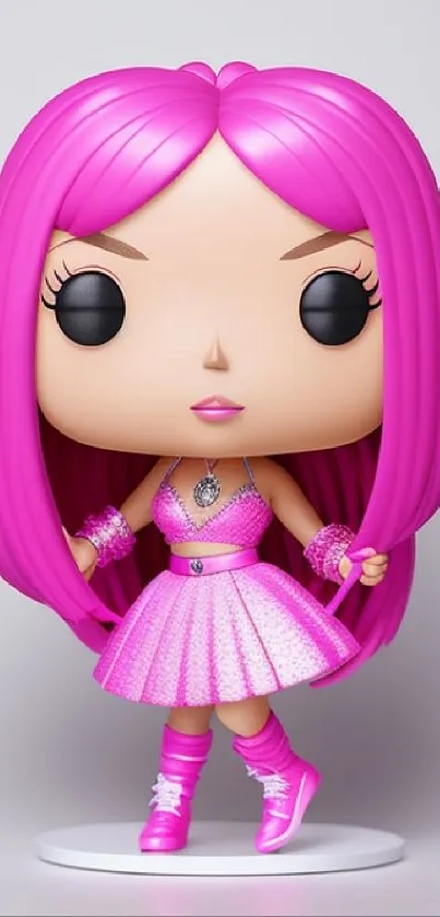 Hot pink fashion doll with vibrant style.