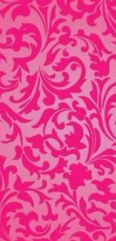 Vibrant pink floral pattern on a mobile wallpaper.