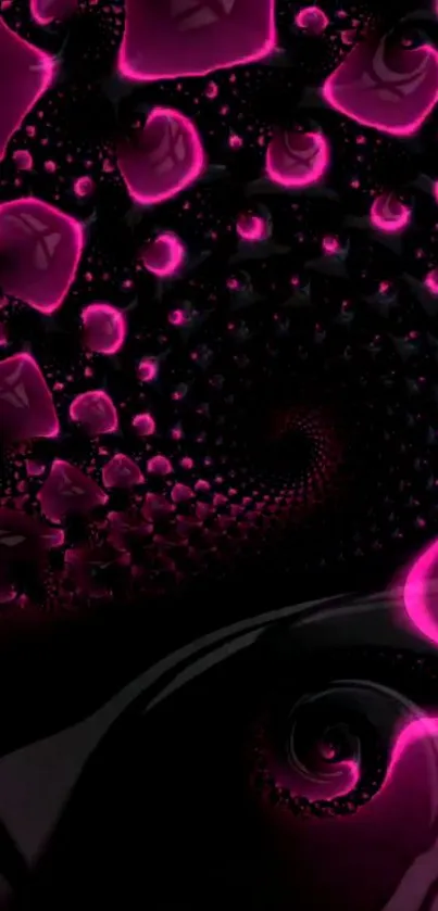 Intricate pink fractal wallpaper with glowing geometric patterns.