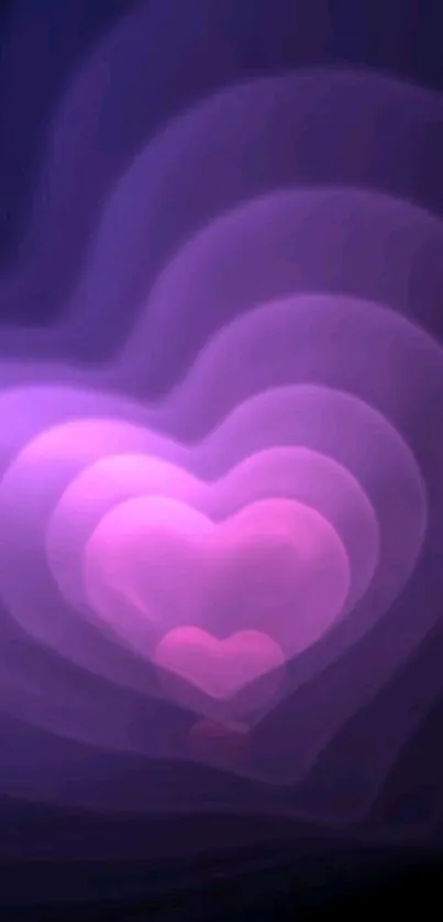 Vibrant pink and purple layered hearts design.