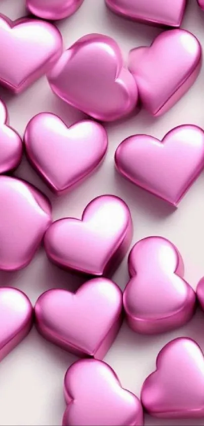 Vibrant pink heart design wallpaper.