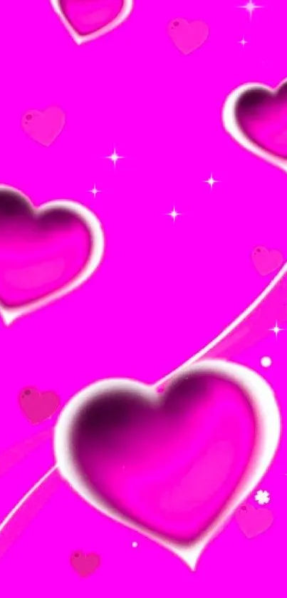 Vibrant pink heart wallpaper for mobile background.