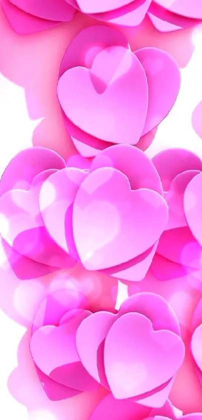 Pink heart pattern wallpaper for mobile.