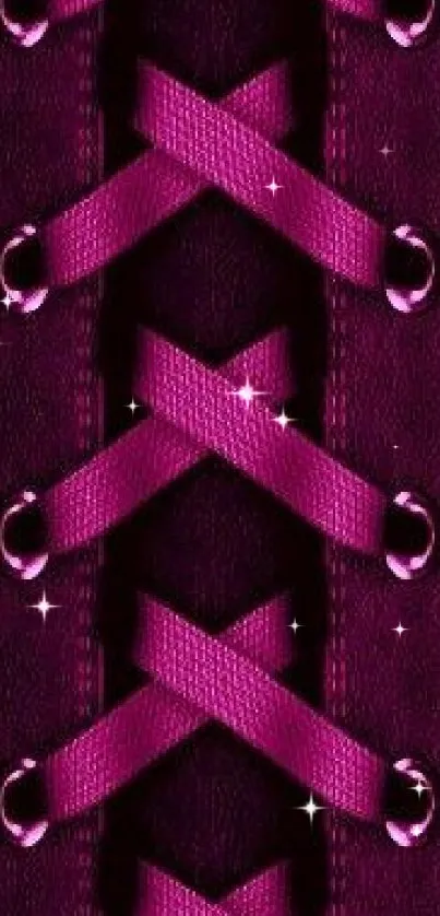 Vibrant pink lace design mobile wallpaper.