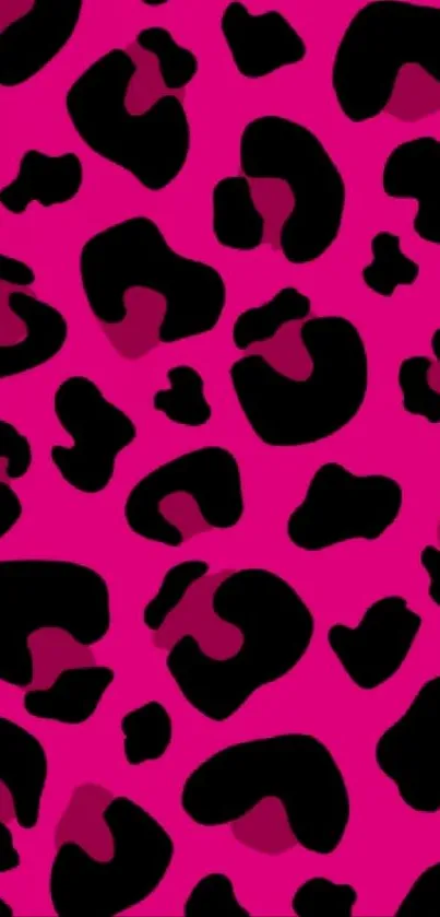 Vibrant pink leopard print phone wallpaper.