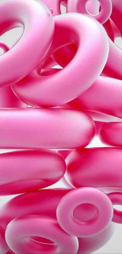 Pink loops creating an abstract, modern mobile wallpaper.