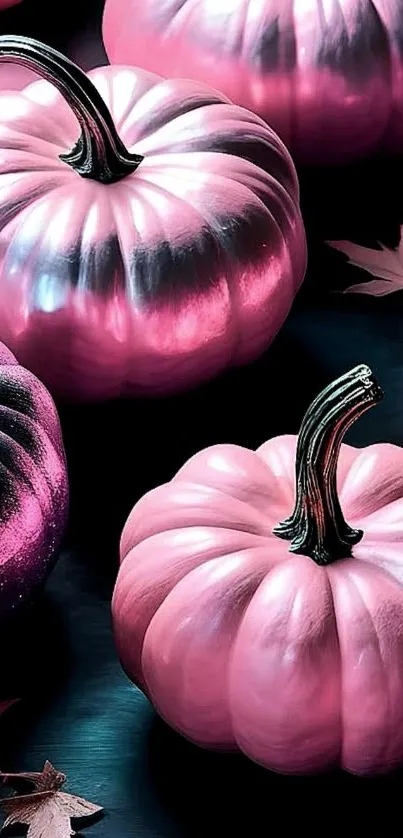 Glossy pink pumpkins with an artistic flair