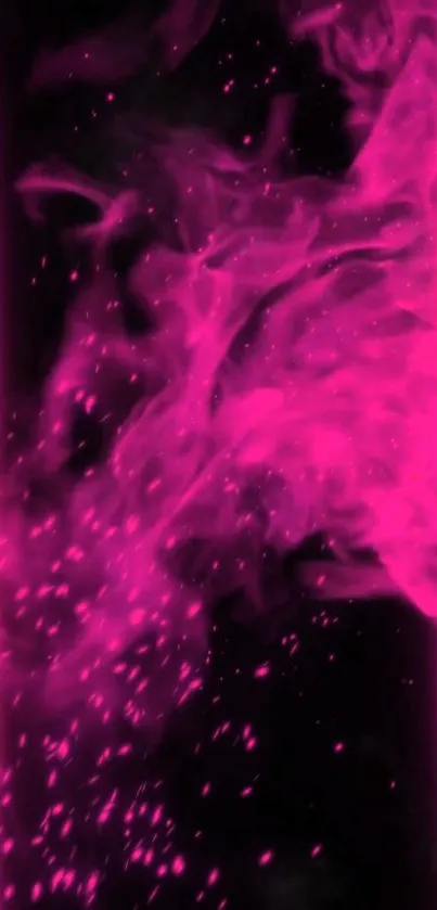 Pink smoke art on a dark background, perfect for a vibrant phone wallpaper.