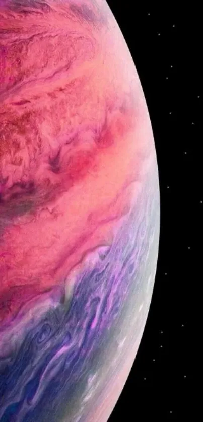 Vibrant purple and pink planet mobile wallpaper