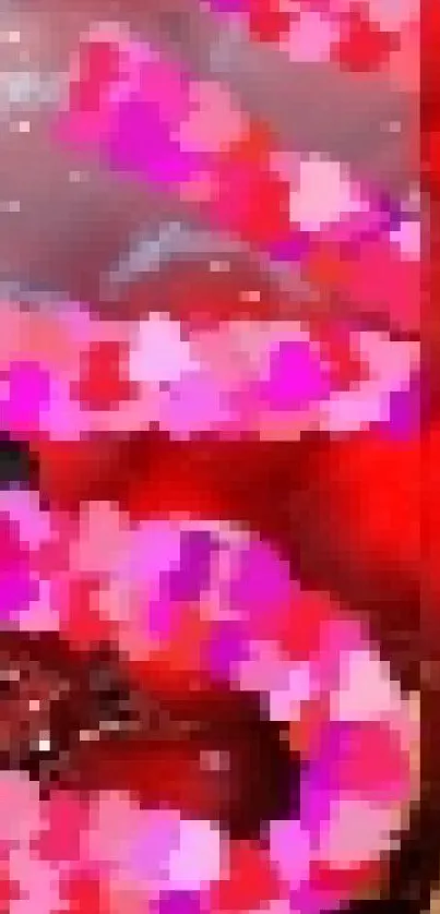 Close-up of red pomegranate halves with seeds for wallpaper.
