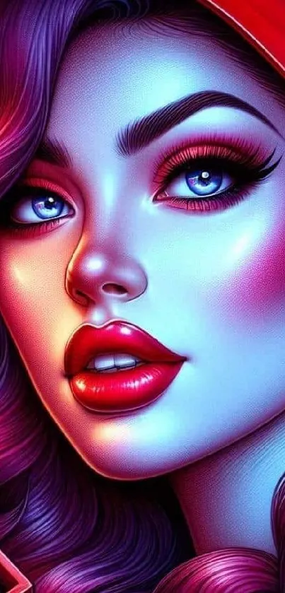 Vibrant digital portrait with colorful hues and artistic expression.