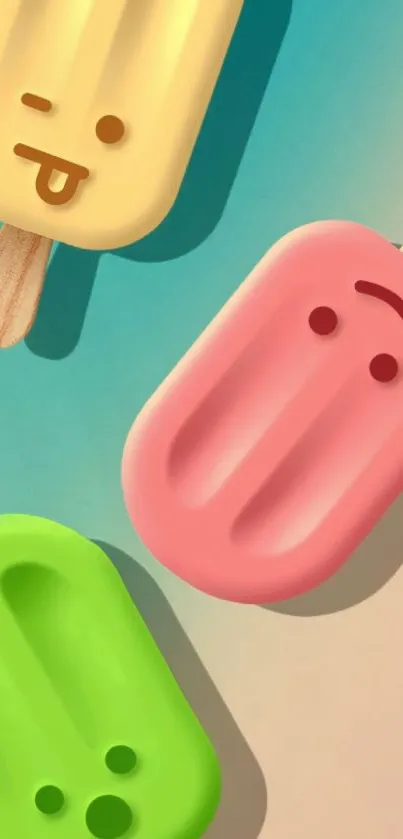 Colorful popsicle wallpaper with playful design.